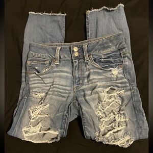 American Eagle Mid Rise Distressed Jeans SZ 4